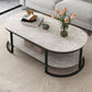 16"H Contemporary Coffee Table Single Wood Coffee Cocktail Table 47"L x 24"W x 16.5"H Gray Shelves Included Clearhalo 'Coffee & Accent Tables' 'Coffee Tables' 'coffee_tables' 'furn' 'furn_coffee_tables' 'Furniture' 'Living Room Furniture' 6655339