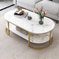 16"H Contemporary Coffee Table Single Wood Coffee Cocktail Table 39.5"L x 24"W x 16.5"H White Shelves Included Clearhalo 'Coffee & Accent Tables' 'Coffee Tables' 'coffee_tables' 'furn' 'furn_coffee_tables' 'Furniture' 'Living Room Furniture' 6655340