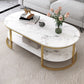 16"H Contemporary Coffee Table Single Wood Coffee Cocktail Table 47"L x 24"W x 16.5"H White Shelves Included Clearhalo 'Coffee & Accent Tables' 'Coffee Tables' 'coffee_tables' 'furn' 'furn_coffee_tables' 'Furniture' 'Living Room Furniture' 6655341