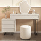 Contemporary Vanity Dressing Table in Beige with 2/5 Drawers