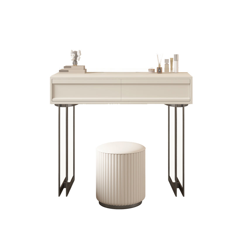 Contemporary Vanity Dressing Table in Beige with 2/5 Drawers