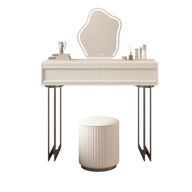 Contemporary Vanity Dressing Table in Beige with 2/5 Drawers