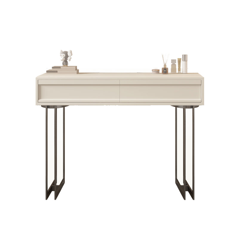Table de coiffure de vanité contemporaine en beige avec 2/5 tiroirs