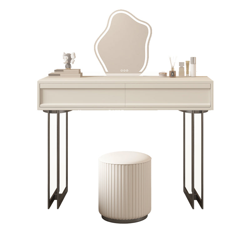 Contemporary Vanity Dressing Table in Beige with 2/5 Drawers