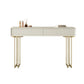 Contemporary Beige Solid Wood Makeup Vanity Desk with Metal Base