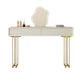 Contemporary Beige Solid Wood Makeup Vanity Desk with Metal Base
