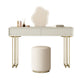 Contemporary Beige Solid Wood Makeup Vanity Desk with Metal Base