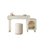 Contemporary Beige Solid Wood Makeup Vanity Desk with Metal Base