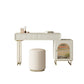 Contemporary Beige Solid Wood Makeup Vanity Desk with Metal Base