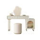 Contemporary Beige Solid Wood Makeup Vanity Desk with Metal Base
