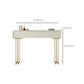 Contemporary Beige Solid Wood Makeup Vanity Desk with Metal Base