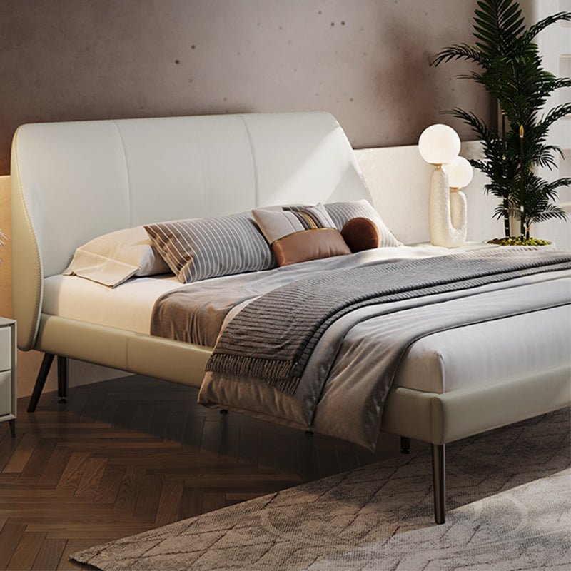 Pine Wood and Beech Slat Bed Foam Panel Modern Standard Bed Upholstered Headboard Clearhalo 'Bedroom Furniture' 'Beds' 'furn' 'furn_beds' 'Furniture' 6655529