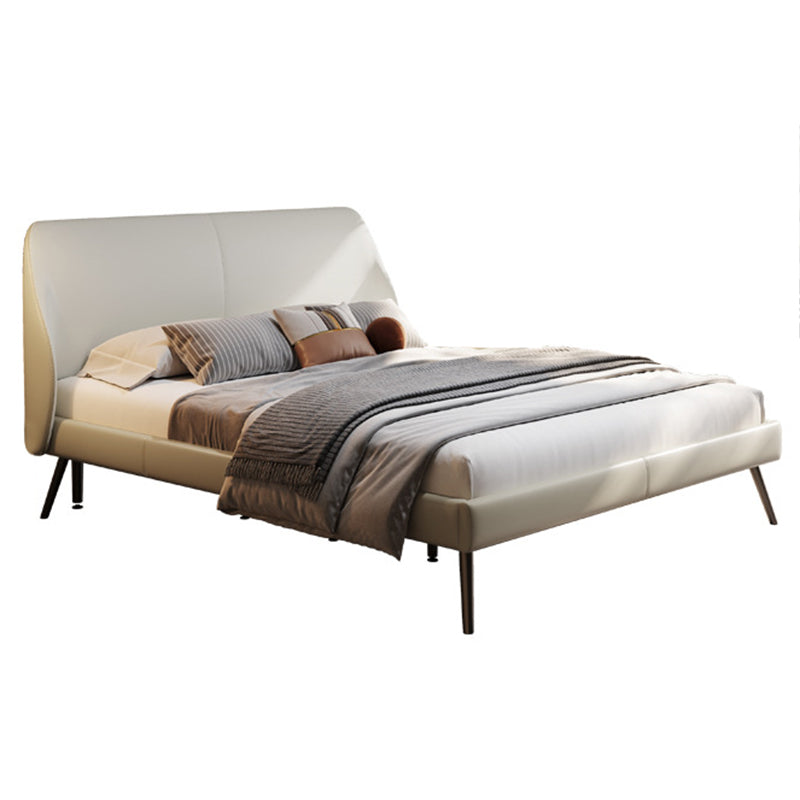 Pine Wood and Beech Slat Bed Foam Panel Modern Standard Bed Upholstered Headboard Clearhalo 'Bedroom Furniture' 'Beds' 'furn' 'furn_beds' 'Furniture' 6655530