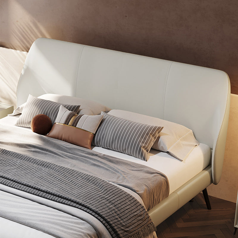 Pine Wood and Beech Slat Bed Foam Panel Modern Standard Bed Upholstered Headboard Clearhalo 'Bedroom Furniture' 'Beds' 'furn' 'furn_beds' 'Furniture' 6655531