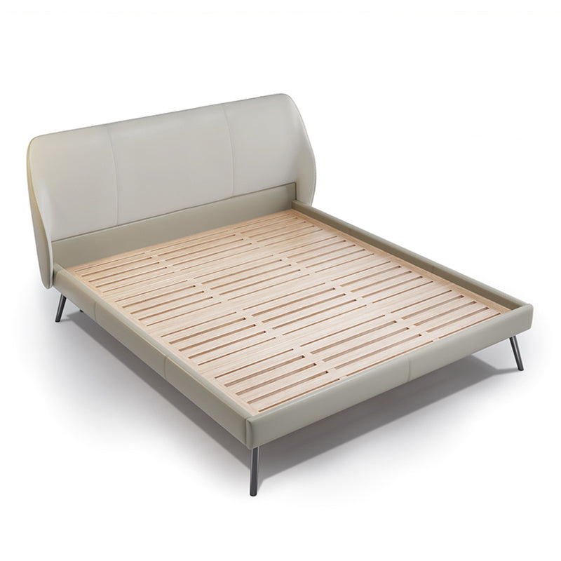 Pine Wood and Beech Slat Bed Foam Panel Modern Standard Bed Upholstered Headboard Queen Solid Wood Clearhalo 'Bedroom Furniture' 'Beds' 'furn' 'furn_beds' 'Furniture' 6655535