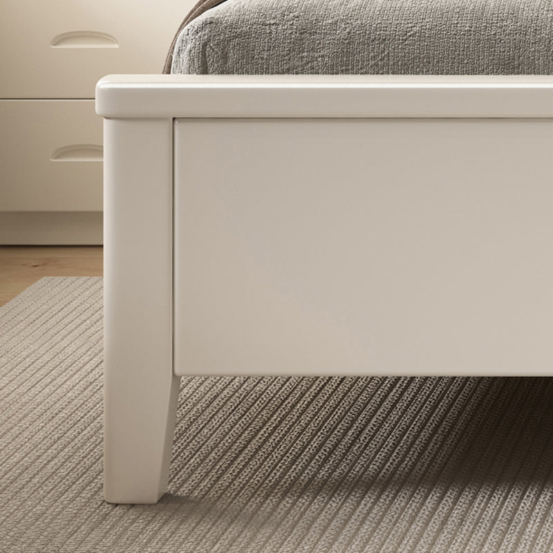 Sin panel angustiante cama estándar cama de panel de color sólido con cabecera tapizada