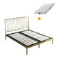 Gold Slat Bed Glam No Distressing Open-Frame Bed with Headboard Full XL Steel Bed & Mattress Clearhalo 'Bedroom Furniture' 'Beds' 'furn' 'furn_beds' 'Furniture' 6655590