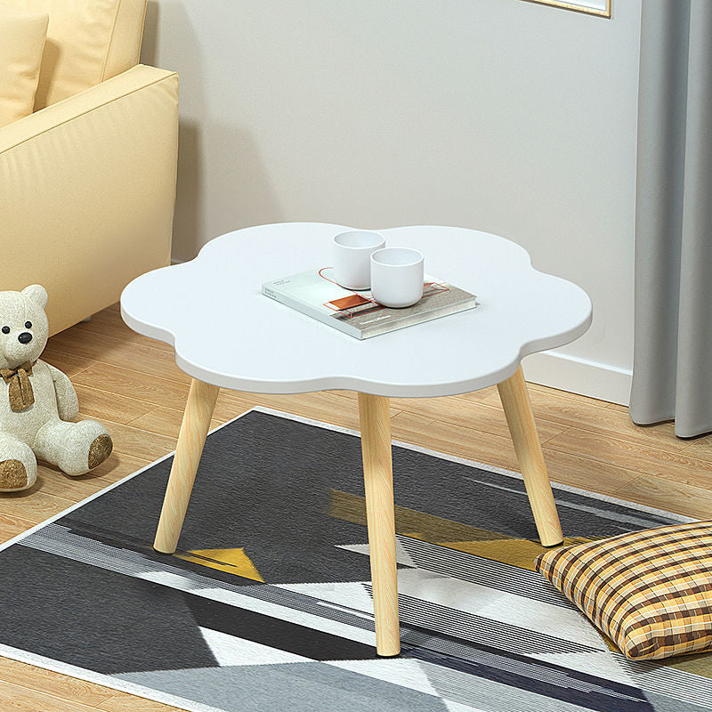 Modern Wood Side Table Bedroom No Distressing End Table with 4 Legs 16"L x 16"W x 9"H White Hexagon Clearhalo 'Coffee & Accent Tables' 'Coffee Tables' 'coffee_tables' 'furn' 'furn_coffee_tables' 'Furniture' 'Living Room Furniture' 6655668