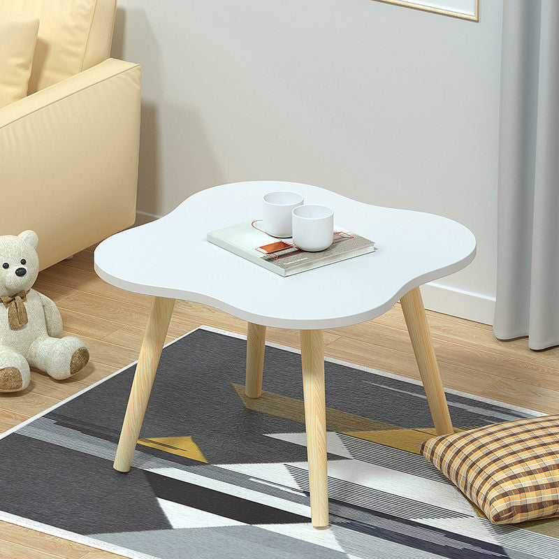 Modern Wood Side Table Bedroom No Distressing End Table with 4 Legs 16"L x 16"W x 9"H White Free Form Clearhalo 'Coffee & Accent Tables' 'Coffee Tables' 'coffee_tables' 'furn' 'furn_coffee_tables' 'Furniture' 'Living Room Furniture' 6655672