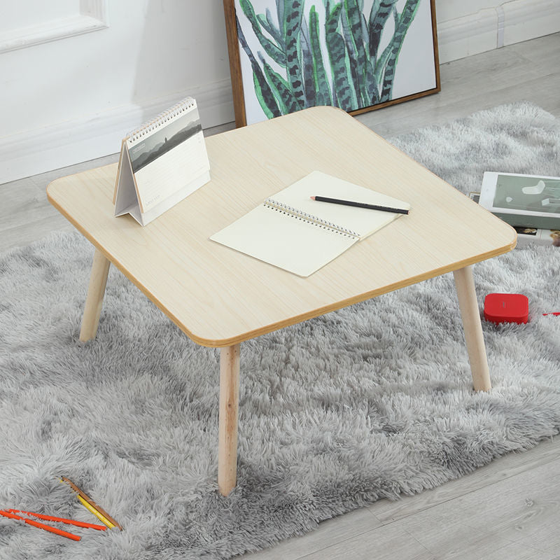 Modern Wood Side Table Bedroom No Distressing End Table with 4 Legs 24"L x 16"W x 16.5"H Natural Square Clearhalo 'Coffee & Accent Tables' 'Coffee Tables' 'coffee_tables' 'furn' 'furn_coffee_tables' 'Furniture' 'Living Room Furniture' 6655676