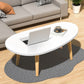 Modern Wood Side Table Bedroom No Distressing End Table with 4 Legs White Oval Clearhalo 'Coffee & Accent Tables' 'Coffee Tables' 'coffee_tables' 'furn' 'furn_coffee_tables' 'Furniture' 'Living Room Furniture' 6655678