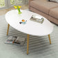 Modern Wood Side Table Bedroom No Distressing End Table with 4 Legs 31.5"L x 16"W x 16"H White Round Oval Clearhalo 'Coffee & Accent Tables' 'Coffee Tables' 'coffee_tables' 'furn' 'furn_coffee_tables' 'Furniture' 'Living Room Furniture' 6655681
