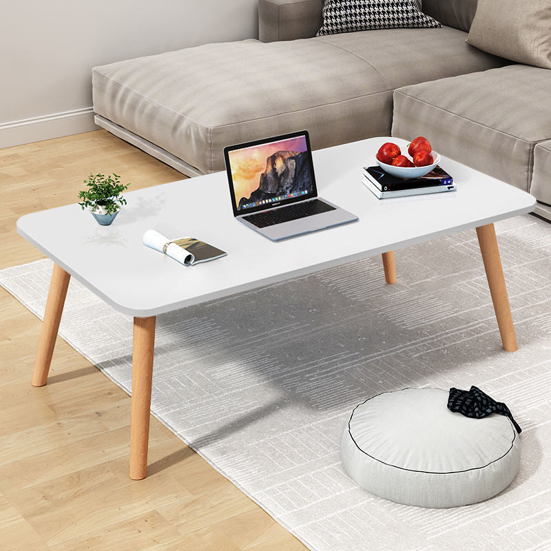 Modern Wood Side Table Bedroom No Distressing End Table with 4 Legs White Clearhalo 'Coffee & Accent Tables' 'Coffee Tables' 'coffee_tables' 'furn' 'furn_coffee_tables' 'Furniture' 'Living Room Furniture' 6655686