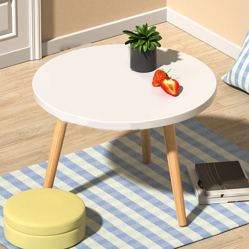 Modern Wood Side Table Bedroom No Distressing End Table with 4 Legs 12"L x 12"W x 12"H White Round Oval Clearhalo 'Coffee & Accent Tables' 'Coffee Tables' 'coffee_tables' 'furn' 'furn_coffee_tables' 'Furniture' 'Living Room Furniture' 6655688