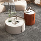 Contemporary Round Coffee Table Leather and Stone Coffee or End Table Drum Clearhalo 'Coffee & Accent Tables' 'Coffee Tables' 'coffee_tables' 'furn' 'furn_coffee_tables' 'Furniture' 'Living Room Furniture' 6655753