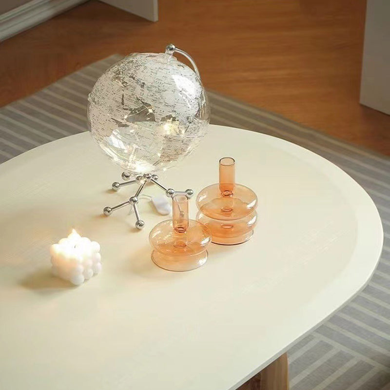 Solid Wood Oval Side Table Modern Living Room End Table with 2 Legs Clearhalo 'Coffee & Accent Tables' 'Coffee Tables' 'coffee_tables' 'furn' 'furn_coffee_tables' 'Furniture' 'Living Room Furniture' 6655775