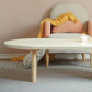 Solid Wood Oval Side Table Modern Living Room End Table with 2 Legs Clearhalo 'Coffee & Accent Tables' 'Coffee Tables' 'coffee_tables' 'furn' 'furn_coffee_tables' 'Furniture' 'Living Room Furniture' 6655776