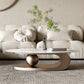 Glam Slate Pedestal Coffee Table Oval White Coffee Table Set Clearhalo 'Coffee & Accent Tables' 'Coffee Tables' 'coffee_tables' 'furn' 'furn_coffee_tables' 'Furniture' 'Living Room Furniture' 6655782