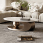 Glam Slate Pedestal Coffee Table Oval White Coffee Table Set Clearhalo 'Coffee & Accent Tables' 'Coffee Tables' 'coffee_tables' 'furn' 'furn_coffee_tables' 'Furniture' 'Living Room Furniture' 6655787