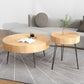 Contemporary Cocktail Table Round Solid Wood Coffee Cocktail Table 31.5"L x 31.5"W x 14"H + 16"L x 16"W x 18"H Clearhalo 'Coffee & Accent Tables' 'Coffee Tables' 'coffee_tables' 'furn' 'furn_coffee_tables' 'Furniture' 'Living Room Furniture' 6655801