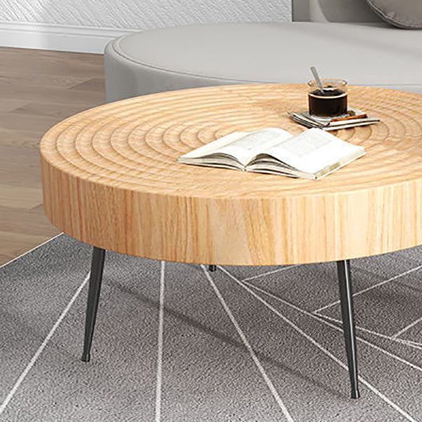 Contemporary Cocktail Table Round Solid Wood Coffee Cocktail Table Clearhalo 'Coffee & Accent Tables' 'Coffee Tables' 'coffee_tables' 'furn' 'furn_coffee_tables' 'Furniture' 'Living Room Furniture' 6655808