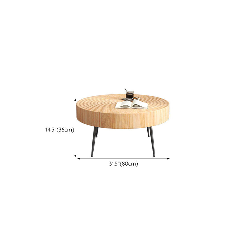 Contemporary Cocktail Table Round Solid Wood Coffee Cocktail Table Clearhalo 'Coffee & Accent Tables' 'Coffee Tables' 'coffee_tables' 'furn' 'furn_coffee_tables' 'Furniture' 'Living Room Furniture' 6655814