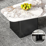 Zeitgenössischer Schiefer geometrischer Kaffeetisch Standard 1 Couchtisch mit Lagerung