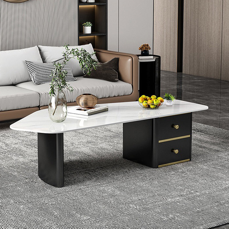 Tavolino da caffè geometrico moderno in ardesia Tavolino da caffè standard 1 con contenitore