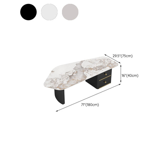 Mesa de café geométrica de pizarra contemporánea estándar 1 mesa de café con almacenamiento