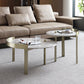 Glam Slate Coffee Table Round Beige Coffee Table Set with 3 Legs Clearhalo 'Coffee & Accent Tables' 'Coffee Tables' 'coffee_tables' 'furn' 'furn_coffee_tables' 'Furniture' 'Living Room Furniture' 6655837