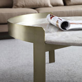 Glam Slate Coffee Table Round Beige Coffee Table Set with 3 Legs Clearhalo 'Coffee & Accent Tables' 'Coffee Tables' 'coffee_tables' 'furn' 'furn_coffee_tables' 'Furniture' 'Living Room Furniture' 6655843
