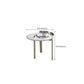 Glam Slate Coffee Table Round Beige Coffee Table Set with 3 Legs Clearhalo 'Coffee & Accent Tables' 'Coffee Tables' 'coffee_tables' 'furn' 'furn_coffee_tables' 'Furniture' 'Living Room Furniture' 6655845