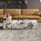 Block Coffee Cocktail Table Contemporary Slate Coffee Table Set