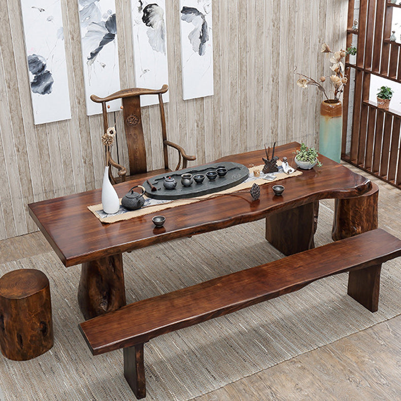 Rectangle Solid Wood Coffee Table Dark Brown Abstract Cocktail Table Clearhalo 'Coffee & Accent Tables' 'Coffee Tables' 'coffee_tables' 'furn' 'furn_coffee_tables' 'Furniture' 'Living Room Furniture' 6655868