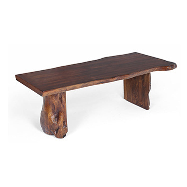 Rectangle Solid Wood Coffee Table Dark Brown Abstract Cocktail Table 70.9"L x 27.5"W x 30.7"H Clearhalo 'Coffee & Accent Tables' 'Coffee Tables' 'coffee_tables' 'furn' 'furn_coffee_tables' 'Furniture' 'Living Room Furniture' 6655869