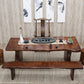 Rectangle Solid Wood Coffee Table Dark Brown Abstract Cocktail Table Clearhalo 'Coffee & Accent Tables' 'Coffee Tables' 'coffee_tables' 'furn' 'furn_coffee_tables' 'Furniture' 'Living Room Furniture' 6655874