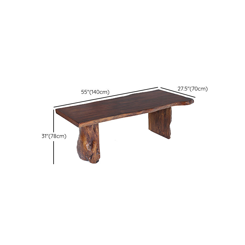 Rectangle Solid Wood Coffee Table Dark Brown Abstract Cocktail Table Clearhalo 'Coffee & Accent Tables' 'Coffee Tables' 'coffee_tables' 'furn' 'furn_coffee_tables' 'Furniture' 'Living Room Furniture' 6655876