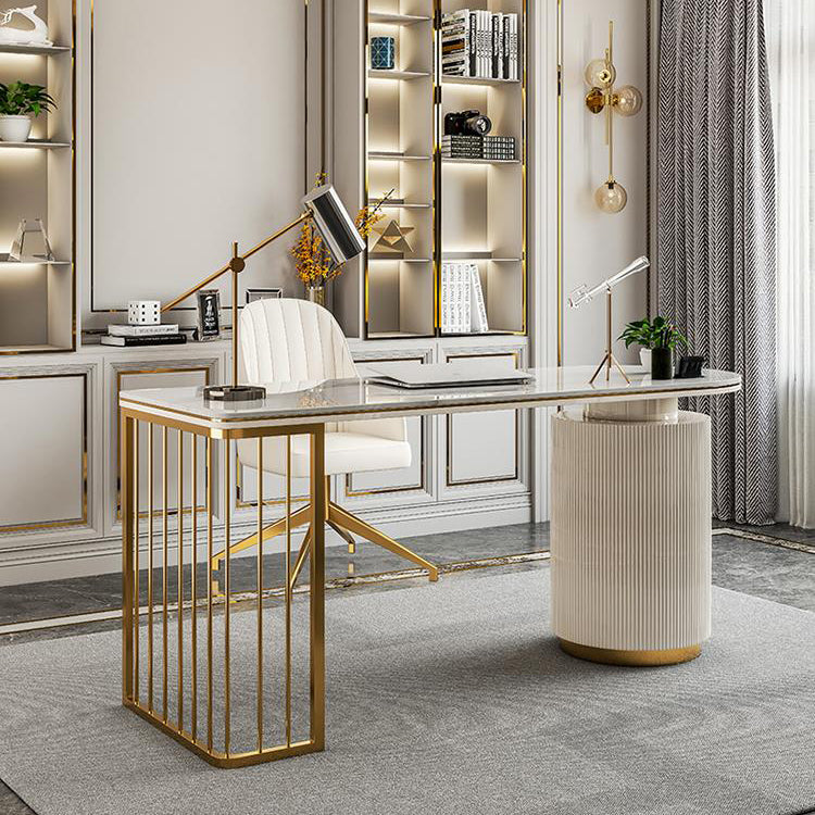 Escritorio de oficina de glam stone 3 cajones de 29.53 pulgadas de altura