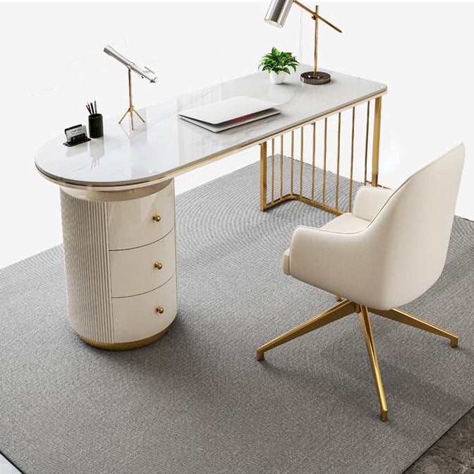 Escritorio de oficina de glam stone 3 cajones de 29.53 pulgadas de altura