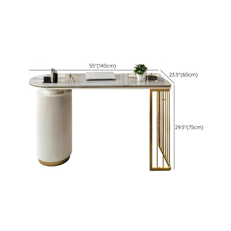 Escritorio de oficina de glam stone 3 cajones de 29.53 pulgadas de altura